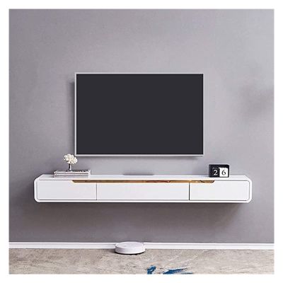 IBOWZ Floating TV Stand Cabinet Tv Cabinet Floating Tv Stand Wall Mounted Media Console Tv Shelf Game Console Router DVD Shelves Entertainment Center Shelf Media Rack Cabinet with Storage