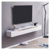 IBOWZ Floating TV Stand Cabinet Tv Cabinet Floating Tv Stand Wall Mounted Media Console Tv Shelf Game Console Router DVD Shelves Entertainment Center Shelf Media Rack Cabinet with Storage view 2