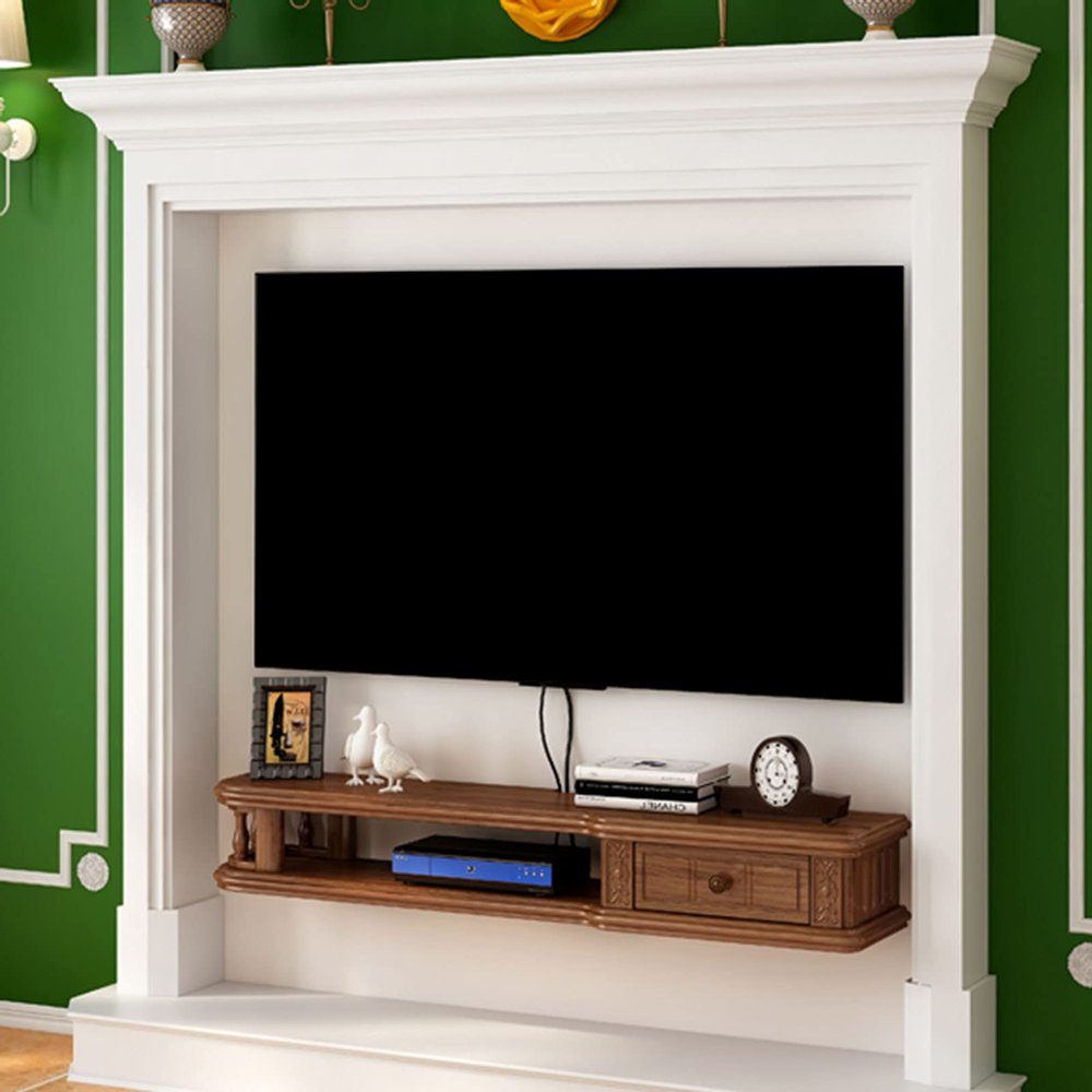IBOWZ Floating TV Stand Cabinet Floating Tv Stand Cabinet Wall Mounted Media Console with Drawer Entertainment Console Storage Shelf for Home Living Room Office