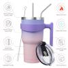 BJPKPK 30 oz Tumbler With Handle And Straw Stainless Steel Travel Mug Insulated Tumbler Cups With Lids,Pastel Sunset view 2