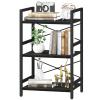Yoobure Bookshelf Small Book Shelf, Solid Industrial 3 Tier Shelf Bookcase, Short Book Case for Bedroom, Living Room, Office Home, Small Spaces, Easy Assembly Black view 1