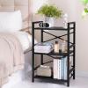 Yoobure Bookshelf Small Book Shelf, Solid Industrial 3 Tier Shelf Bookcase, Short Book Case for Bedroom, Living Room, Office Home, Small Spaces, Easy Assembly Black view 2