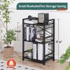 Yoobure Bookshelf Small Book Shelf, Solid Industrial 3 Tier Shelf Bookcase, Short Book Case for Bedroom, Living Room, Office Home, Small Spaces, Easy Assembly Black view 3