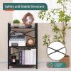 Yoobure Bookshelf Small Book Shelf, Solid Industrial 3 Tier Shelf Bookcase, Short Book Case for Bedroom, Living Room, Office Home, Small Spaces, Easy Assembly Black view 4