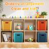 Hoolerry 8 Pieces Colorful Storage Bins with Lid, Plastic Storage Basket Organizing Container Stackable Box with Handle for Shelves Desktop Playroom Office(14.2 x 10.2 x 9.5 Inch,Multi-colored) view 4