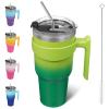 BJPKPK 40 oz Tumbler With Handle Insulated Tumbler With Lid And Straw Stainless Steel Travel Mug Coffee Cups,Bamboo Grove view 1
