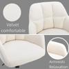 BESTANO Modern Swivel Bar Stools Set of 2 with Back Counter Height BarStools Adjustable Bar Chairs with Metal Footrest Velvet Upholstered Island Chairs for Kitchen Island, Beige view 4