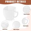 Amyhill 100 Pcs Disposable Tea Cups Mini Plastic Tea Cup Bulk with Handle Hard Plastic Coffee Mug Disposable Square Espresso Mug for Party Catering (White) view 3