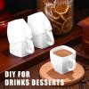 Amyhill 100 Pcs Disposable Tea Cups Mini Plastic Tea Cup Bulk with Handle Hard Plastic Coffee Mug Disposable Square Espresso Mug for Party Catering (White) view 4