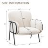 Aklaus Velvet Accent Chair Set of 2 for Living Room Bedroom Upholstered Modern Accent Chairs ArmChairs Reading Chairs Sherpa Club Barrel Chairs for Office Waiting Hosting Room Beige view 2