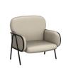 Aklaus Velvet Accent Chair Set of 2 for Living Room Bedroom Upholstered Modern Accent Chairs ArmChairs Reading Chairs Sherpa Club Barrel Chairs for Office Waiting Hosting Room Beige view 4