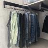 THEGA Extendable Pull Out Closet Rod - Sliding Wardrobe Closet Rod, Steel Extendable Wardrobe Rail, Extendable Clothes Rail with 2 Slides, Space-Saving, Load-Bearing Up to 25 Kg (Size : 600mm) view 1
