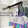 THEGA Extendable Pull Out Closet Rod - Sliding Wardrobe Closet Rod, Steel Extendable Wardrobe Rail, Extendable Clothes Rail with 2 Slides, Space-Saving, Load-Bearing Up to 25 Kg (Size : 600mm) view 4