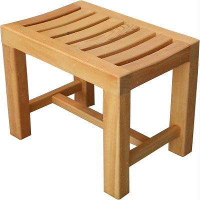 Bathroom Bench Stool Bathtub Shower Chair Bathroom Stool Solid Wood Stool Bath Stool Non-slip Waterproof Shower Stool Bench Storage Shelf Water Resistant Household Footstool for I ( Size : 44*33*46cm