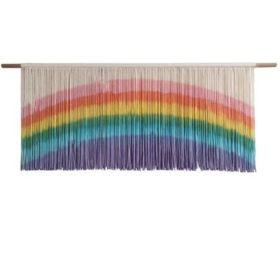 Macrame Wall Hanging Handwoven Rainbow Pattern Wall Tapestry, Creative Girl Room Tassel Craft Decoration Pendant (Size : 150x60cm/59x23.6in)