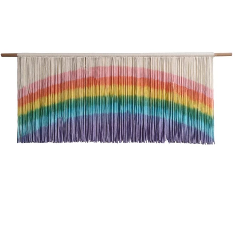 Macrame Wall Hanging Handwoven Rainbow Pattern Wall Tapestry, Creative Girl Room Tassel Craft Decoration Pendant (Size : 150x60cm/59x23.6in)