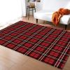 Fashion Buffalo Red Scottish Plaid Area Rugs, Outdoor Runner's Carpet, Non-Slip Large Area Easy to Clean for Kids Boys Girls Living Room Bedroom Game Room Tea Table Sofa, 4ft x 6ft view 1