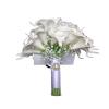 HXSCOO White Calla Lilies Bridal Silk Wedding Bouquet Natural Touch with Pearls Bridesmaid Flower (Color : Bridal Bouquet) view 2