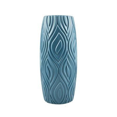 HXSCOO Modern Imitation Rattan Vase Table Flower Arrangement Container Living Room Nordic Style Plastic Vases for Home Decor Ornaments (Color : Blue 5)