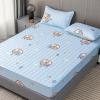 FCLDESHOP Bedding King Fitted Sheet,Quilted Fitted Sheet Thickened Brushed Skin-Friendly Mattress Protector,Bed Sheet for 12/30cm Deep Mattress,Panda,200x220cm*30cm view 1
