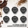 Reusable Pods Refillable Coffee Pods Black Plastic, 304 Stainless Steel 6Pcs Plastic And Stainless Steel Refillable Reusable Coffee Capsule Filters Baskets view 3