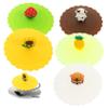5pcs Cartoon Cup Lids Adorable Reusable Drink Covers Cups Mugs Hot Cold Beverages view 1