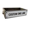 ANVEVO Custom Metal and Barnwood Box - Personalized Text - Toilet Paper Caddy (Light, One Line) view 1
