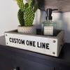 ANVEVO Custom Metal and Barnwood Box - Personalized Text - Toilet Paper Caddy (Light, One Line) view 3