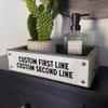 ANVEVO Custom Metal and Barnwood Box - Personalized Text - Toilet Paper Caddy (Light, Two Lines) view 3
