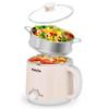 Dezin Hot Pot Electric with Steamer, Rapid Noodles Cooker, Stainless Steel Electric Pot 1.6 Liter, Perfect for Ramen, Egg, Dumpling, Soup, Oatmeal with Temperature Control and Keep Warm Function view 1