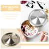 5PCS Stainless Steel Cup Covers for Drinks,Mug Round Cap Cover Universal Cup Lids for Office Home Kitchen(8.5cm) view 4