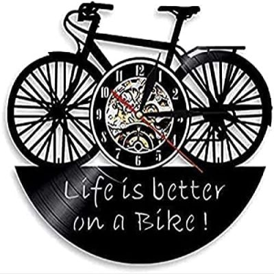 Wall Clock Bike Wall Clock Life is Better On A Bike Clock Retro Vinyl Clocks Nursery Wall Clock Mechanism