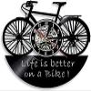 Wall Clock Bike Wall Clock Life is Better On A Bike Clock Retro Vinyl Clocks Nursery Wall Clock Mechanism view 1