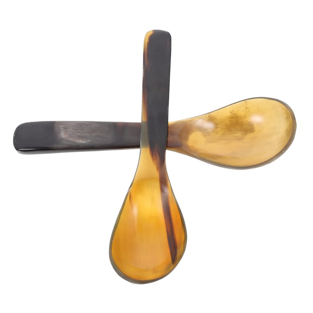 2pcs Horn Spoon Spatula Makeup Tool Make up Spatula Tool Facial Massage s Salad Spoons Dessert Serving Soup s Home Supply Rice Scoops Horns Scraper Jam