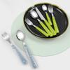 20 Piece Frosted Clear Handle Silverware Tableware Set for 4 People, 18/10 Stainless Steel Flatware Set, Steak Table Knife Fork Spoon Fruit Fork Tea Spoon Cutlery Sets (Pink) view 4