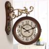 LOOQS 360Rotation Garden Wall Clock, Double Sided Clock for Living Room Restaurant Bedroom Hanging Decor 20x16in view 2