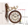 LOOQS 360Rotation Garden Wall Clock, Double Sided Clock for Living Room Restaurant Bedroom Hanging Decor 20x16in view 3