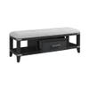 Bedroom 52" Wide Bench with Drawer Weathered Steel Black Wood view 1