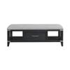 Bedroom 52" Wide Bench with Drawer Weathered Steel Black Wood view 2