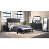 Bedroom 52" Wide Bench with Drawer Weathered Steel Black Wood view 4