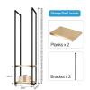 DMCHENGMA Ceiling Shelf Hanging Shelves with Wooden Boards 2 Layer Ceiling Mount Storage Rack Metal Display Stand Plants Books Storage Shelving (Size : 30x30x135cm) view 2