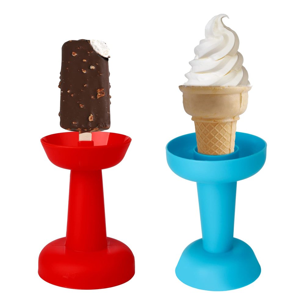 2pcs Drip Free Popsicle Holder, Reusable No Drip Popsicle Holder for Kids No Freeze Ice Popsicle Holders Washable Ice Cream Cone for Girls Boys