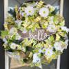 XL HELLO Lemon & Daisy Summer & Spring Deco Mesh Front Door Wreath, Porch Patio Home Decor, Handmade, Unique Gift Idea for Her view 2