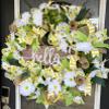 XL HELLO Lemon & Daisy Summer & Spring Deco Mesh Front Door Wreath, Porch Patio Home Decor, Handmade, Unique Gift Idea for Her view 3