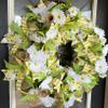 XL Sunny Lemon & Daisy Summer & Spring Deco Mesh Front Door Wreath, Porch Patio Home Decor, Handmade, Unique Gift Idea for Her view 3