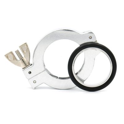 EZGISH Brewing Tool 2Pcs KF16 25 40 50 Aluminum Vacuum Double Pin Tri Clamp Flange Ni Plated with SS304 Centering Ring and FKM O-Ring Pipe Fittings Home Brewing (Color : Suit, Size : KF16_10 PCS)
