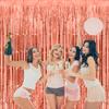 Thicken Rose Gold Foil Fringe Curtains Decorations 3.2x8.2ft - 2 Pack, Photo Backdrop for Birthday Bachelorette Bridal Shower Baby Shower Graduation Party, Party Streams Decor view 3