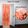 Thicken Rose Gold Foil Fringe Curtains Decorations 3.2x8.2ft - 2 Pack, Photo Backdrop for Birthday Bachelorette Bridal Shower Baby Shower Graduation Party, Party Streams Decor view 4