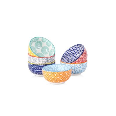 Selamica Ceramic 4 OZ Dipping Bowls Set, 3.5 Inch Mini Bowl for Dipping, Side Dishes, Microwave Dishwasher Safe, Set of 6, Assorted Colors