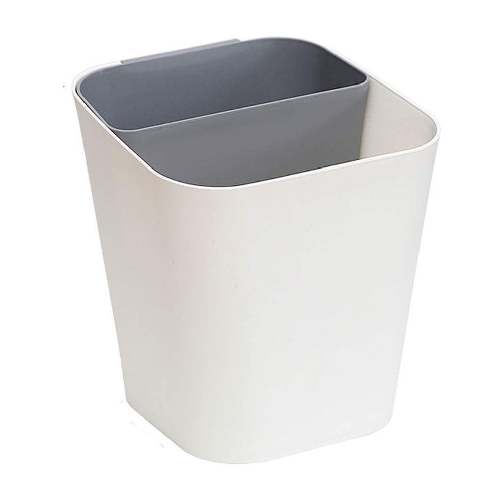Garbage Can Simple Style Dry and Wet Separation Trash Can Creative Home Living Room Kitchen Plastic Trash Can Wastepaper Basket (Color : Gris, Size : Large)